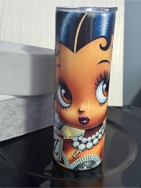Betty Boop Orange and Black Decorative Tumbler